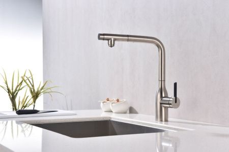 Смеситель для кухни Paulmark VIPER Vi213105-BS на мойку никель