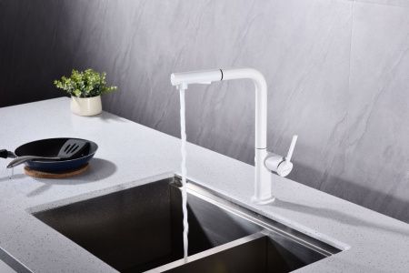 Смеситель для кухни Paulmark NEO Ne214419-WH на мойку белый