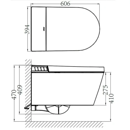 Умный унитаз подвесной Arrow AKH1051SEH белый с сиденьем микролифт безободковый каскадный смыв - фото 2