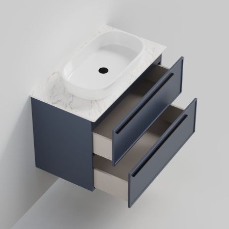 Тумба со столешницей La Fenice ELBA TWIN NFNC-01-ELB-BG-90-2-3-GG 90х50 подвесная цвет синий