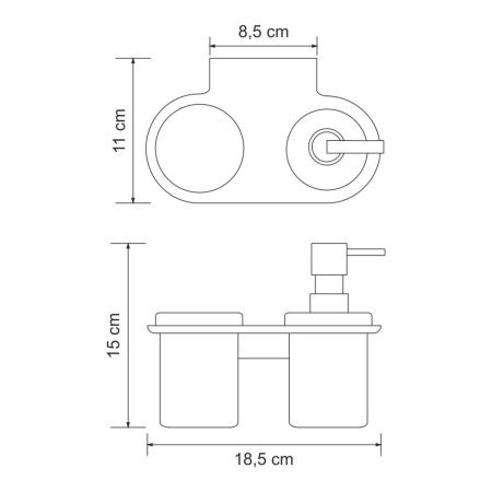 Стакан с дозатором WasserKRAFT 8389