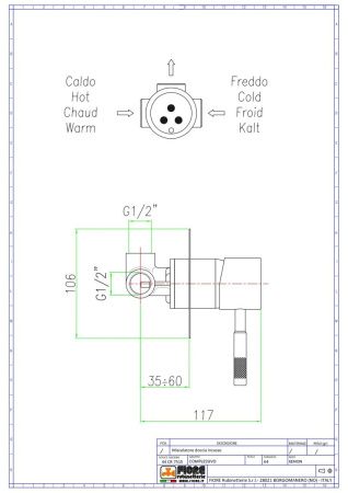 Смеситель Fiore Xenon 44OO7515 встраиваемый в стену золото