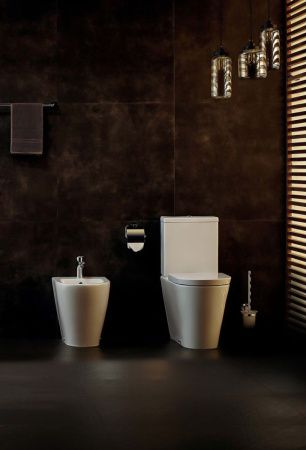 Унитаз напольный с бачком Creo Сeramique CREO COMBO CR1002R белый безободковый с сиденьем с микролифт каскадный смыв