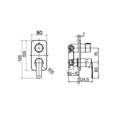 Смеситель для душа IDDIS Ray RAYBL00i68 встраиваемый в стену черный
