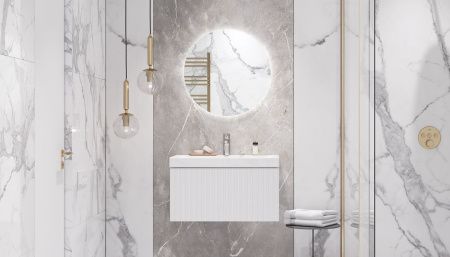 Тумба под раковину Velvex COMPO tp.COM.9696.70.1Y белый глянец 70х40 подвесная цвет белый