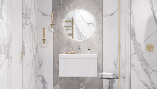 Тумба под раковину Velvex COMPO tp.COM.9696.70.1Y белый глянец 69х39х34 подвесная цвет белый - фото 5