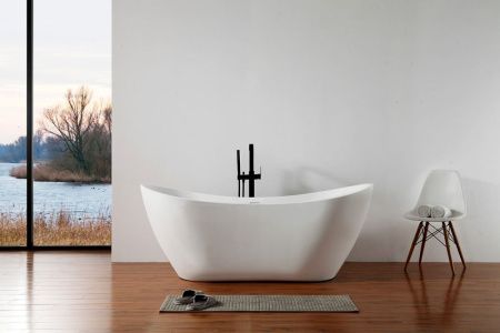 Ванна акриловая Abber AB9322 180х80 отдельностоящая овальная с каркасом