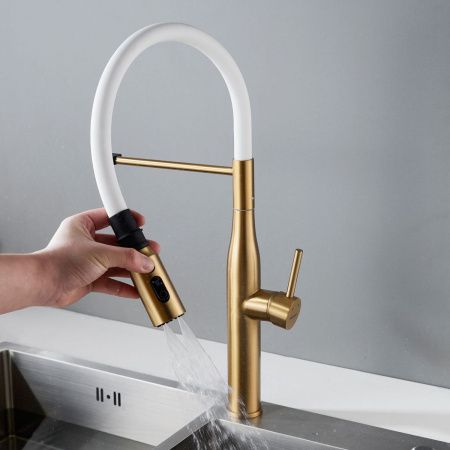 Смеситель для кухни Shevanik S123G-1 на мойку золото