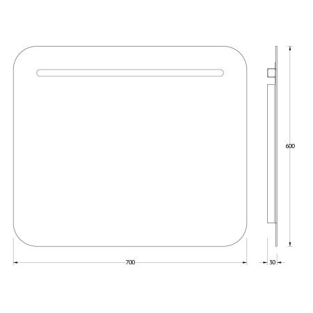 Зеркало с подсветкой Evoform Ledline BY 2144 70х60 подвесное