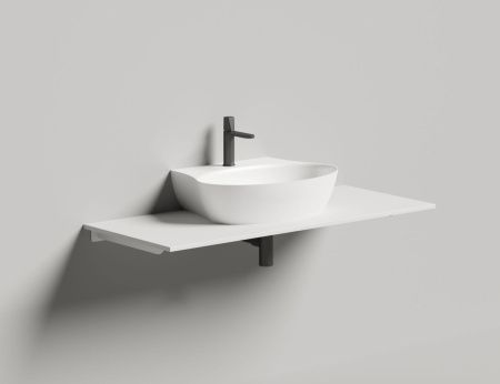 Раковина из искусственного камня S-Stone Salini ALDA 140321M 60х50 накладная цвет белый 1 отверстие под смеситель