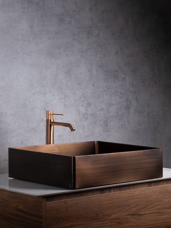 Раковина из нержавеющей стали AltroBagno Accordo AltroBagnoAccordo001012BrAn 50х40 накладная цвет бронза