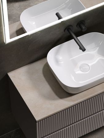 Тумба под раковину Sancos SNOB R SNR100SM 100х40 подвесная цвет бежевый