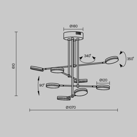 Люстра на штанге Maytoni Fad Modern MOD070PL-L48B3K