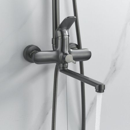 Душевая стойка Raffine F3685T настенная цвет оружейная сталь
