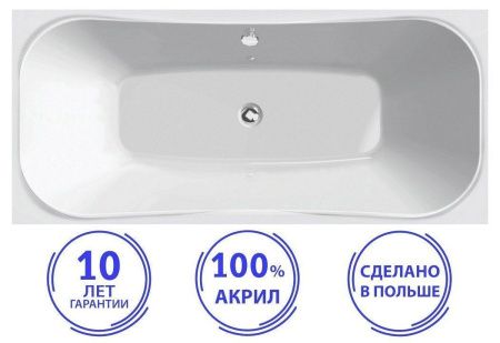 Ванна акриловая C-Bath CBQ013001 180х80 пристенная прямоугольная