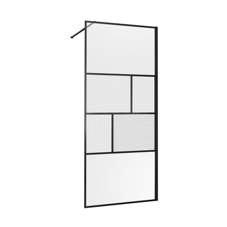 Душевая перегородка Vincea Walk in HC Art VSW-1HC800CFB 80х200 стекло прозрачное/рифленое профиль черный матовый