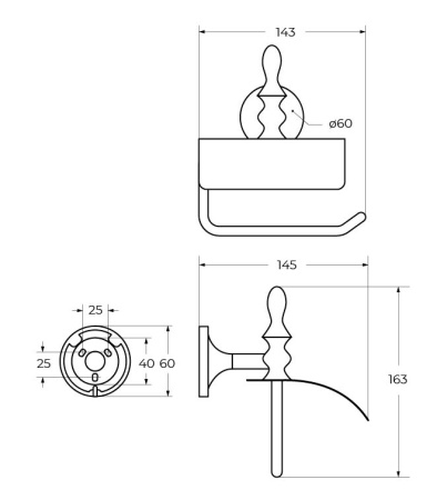 Бумагодержатель Art&Max BOHEMIA AM-E-4283-Do
