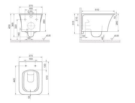 Чаша унитаза подвесная Boheme Mirage 965-W цвет белый без сиденья безободковый
