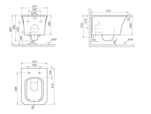 Чаша унитаза подвесная Boheme Mirage 965-W цвет белый глянцевый без сиденья безободковый - фото 2