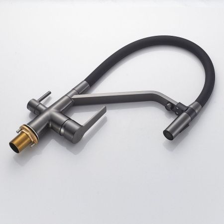 Смеситель для кухни Shevanik S278T на мойку оружейная сталь