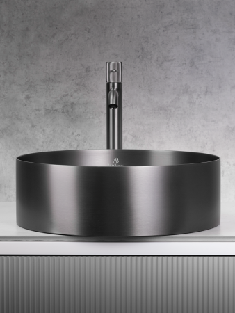 Раковина из нержавеющей стали AltroBagno Luna AltroBagnoLuna001002MtGr 40х40 накладная цвет оружейная сталь