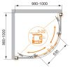 Душевой уголок Cezares ANIMA ANIMA-W-R-2-100-C-Cr-IV 100х100 стекло прозрачное профиль хром без поддона
