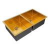 Кухонная мойка Paulmark GERBERG 78/2 UNI PM237844-BG 35х40 цвет золото поверхность брашированная