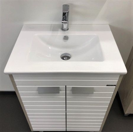 Тумба с раковиной Comforty Клеон 00-00002044CF 60х50 напольная цвет серый