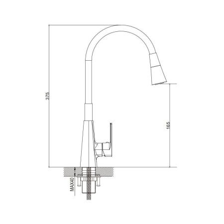 Смеситель для кухни Raffine F313-9 на мойку хром