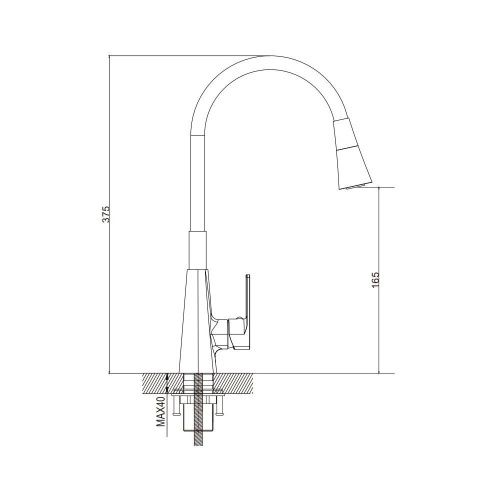Смеситель для кухни Raffine F313T-3 на мойку оружейная сталь - фото 3