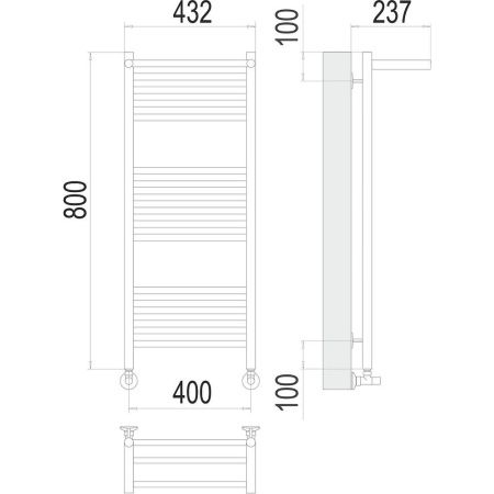 Полотенцесушитель водяной Terminus 4670078529411 45х80 хром