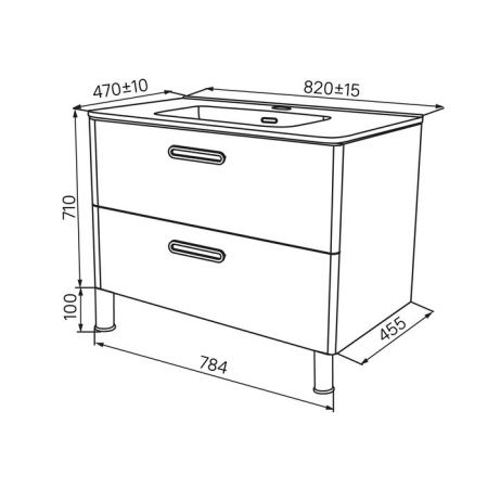 Тумба с раковиной Iddis Brick BRI80WFi95K 80х50 напольная цвет белый