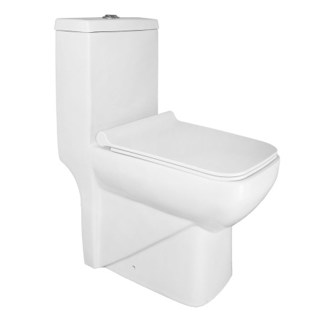 Унитаз напольный с бачком Azario zeno AZ-1169 белый с сиденьем микролифт каскадный смыв