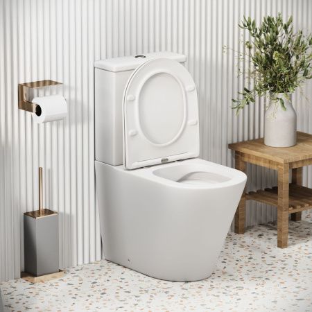 Унитаз напольный с бачком Grossman Color GR-4480MS белый с сиденьем микролифт безободковый каскадный смыв