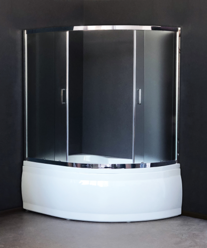 Душевая шторка на ванну Royal Bath ALPINE RB170ALP-C-CH 170х150 стекло рифленое профиль хром глянцевый ориентация универсальная - фото 2