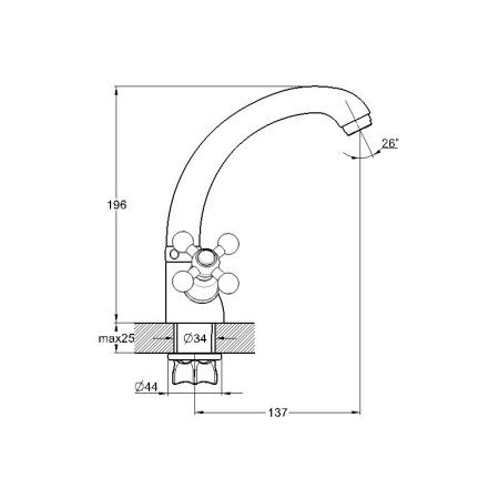 Смеситель для кухни G.Lauf QTZ QTZ4-C856 на столешницу хром
