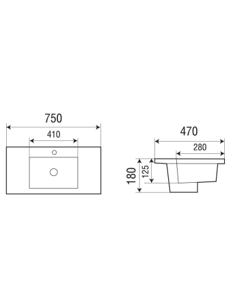 Раковина из сантехнического фаянса WeltWasser WW SK 10000004627 50 см встраиваемая цвет белый 1 отверстие под смеситель