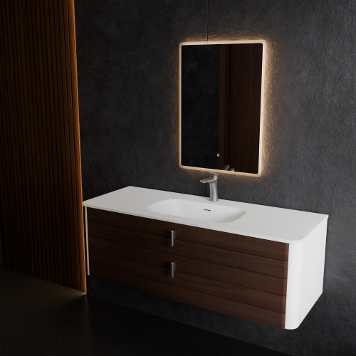 Тумба с раковиной ArtDecco Gabriella (Габриелла) AGB12W24S100 120x45x40 подвесная цвет черный орех - фото 2