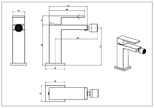Смеситель Boheme Qubic 476-CB на биде медь брашированная - фото 2 Смеситель Boheme Qubic 476-CB на биде медь брашированная - фото 2