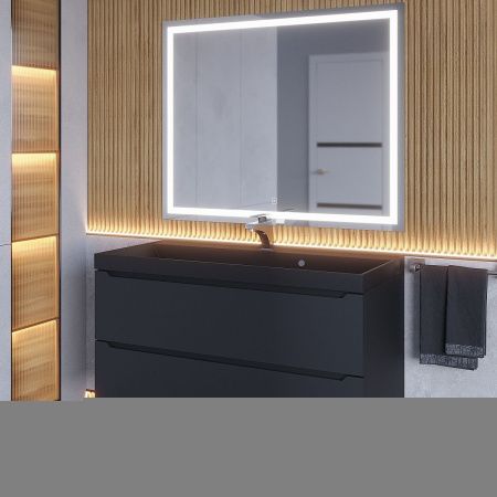 Тумба с раковиной Uperwood Tanos-Classic Quartz 3930421701 100х50 цвет черный