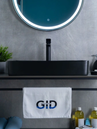 Раковина керамическая Gid Geométrico 53344 60х34 накладная цвет черный матовый без отверстий под смеситель