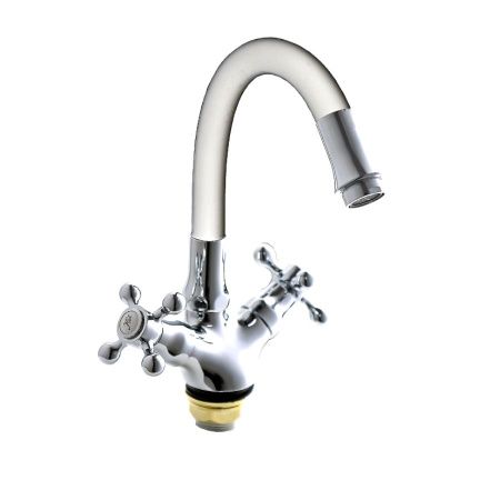 Смеситель для кухни Fashun A4419-B7266 на мойку белый/хром