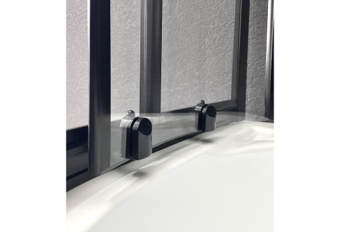 Душевой уголок Royal Bath HKD RB100HKD-T-BL 100х100 стекло прозрачное профиль черный без поддона - фото 2