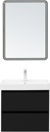 Тумба под раковину Aquanet Вега 2.0 00337953 58х47х50 подвесная цвет черный