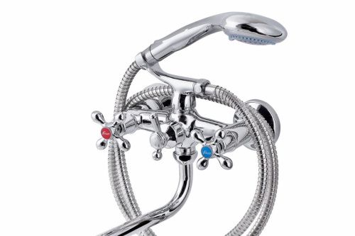 Смеситель для ванны и душа FAUZT FZs-317-10 настенный хром - фото 2