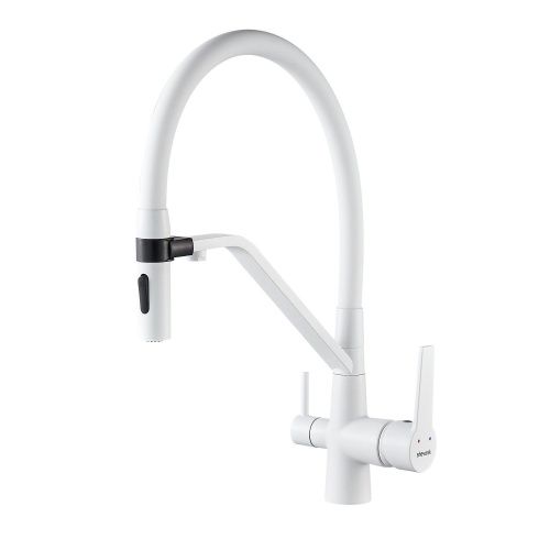 Смеситель для кухни Shevanik S278C на мойку белый - фото 2