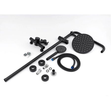 Душевая стойка Knotlor SS-06/2 настенная цвет черный