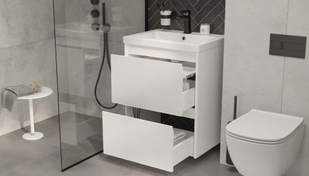 Тумба под раковину Velvex KLAUFS tpKLA.60.2Y-616.216 60х40 подвесная цвет белый