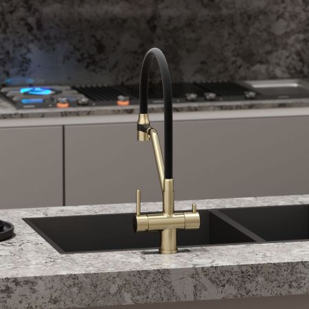 Смеситель для кухни Sancos Dora SC4003BG на мойку золото