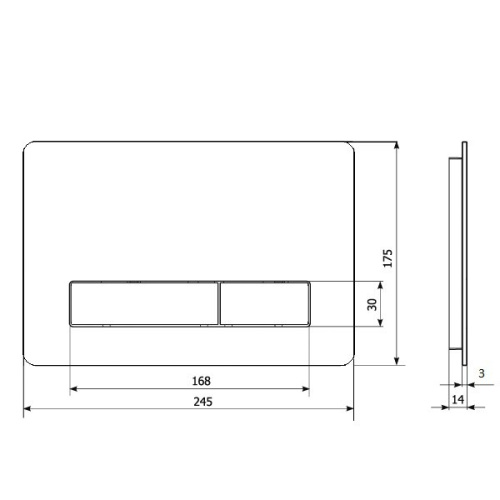 Клавиша смыва механическая KK POL Vitrum Metal Slim 350/PSM/011-00-00 цвет черный матовый - фото 2